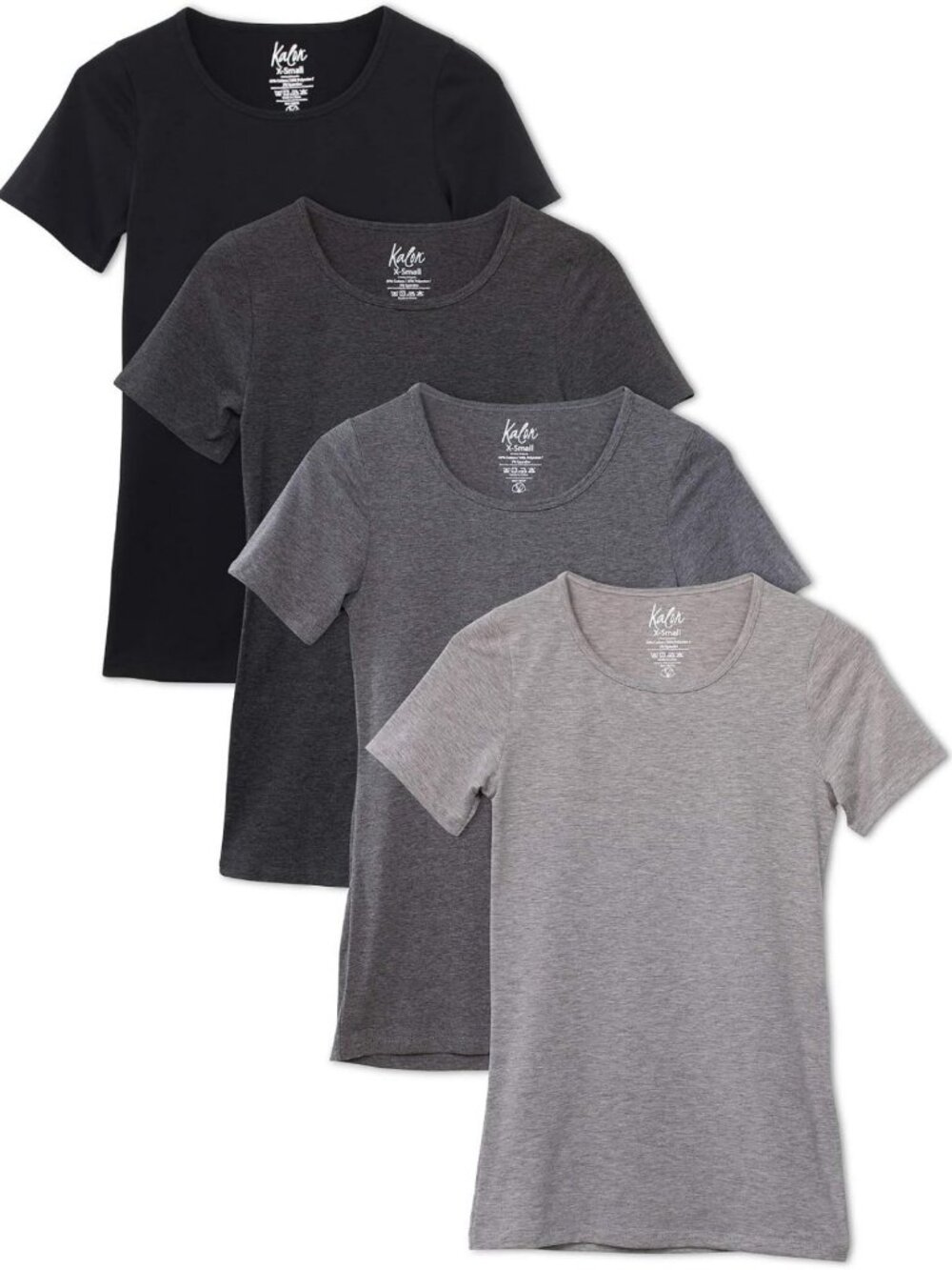 Women's 4-Pack Scoop Neck T-Shirts - Soft, Comfortable Base Layer Essentials
